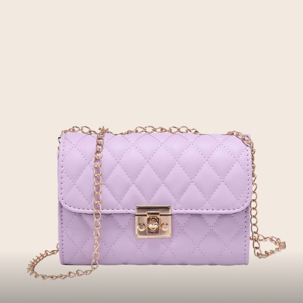 NWOT Pink Quilted Chain Shoulder Bag designer Inspired Luxury look for less